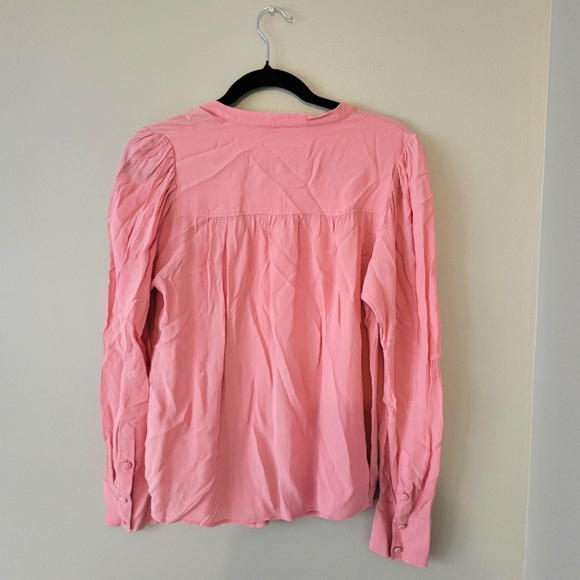 Boden Pleated Bohemian Blush Petal Pink Button-Up Blouse Top. Size M Nwot - Picture 4 of 9
